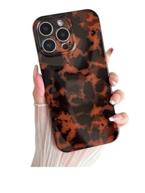 iPhone 14 Pro Max Tortoiseshell Phone Case Brown Black
